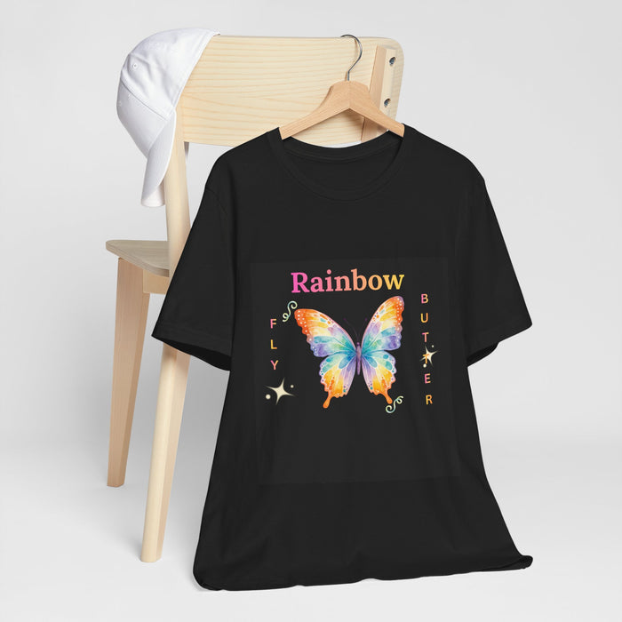 Rainbow Butterfly Tee — Colorful Butterfly Graphic T-Shirt