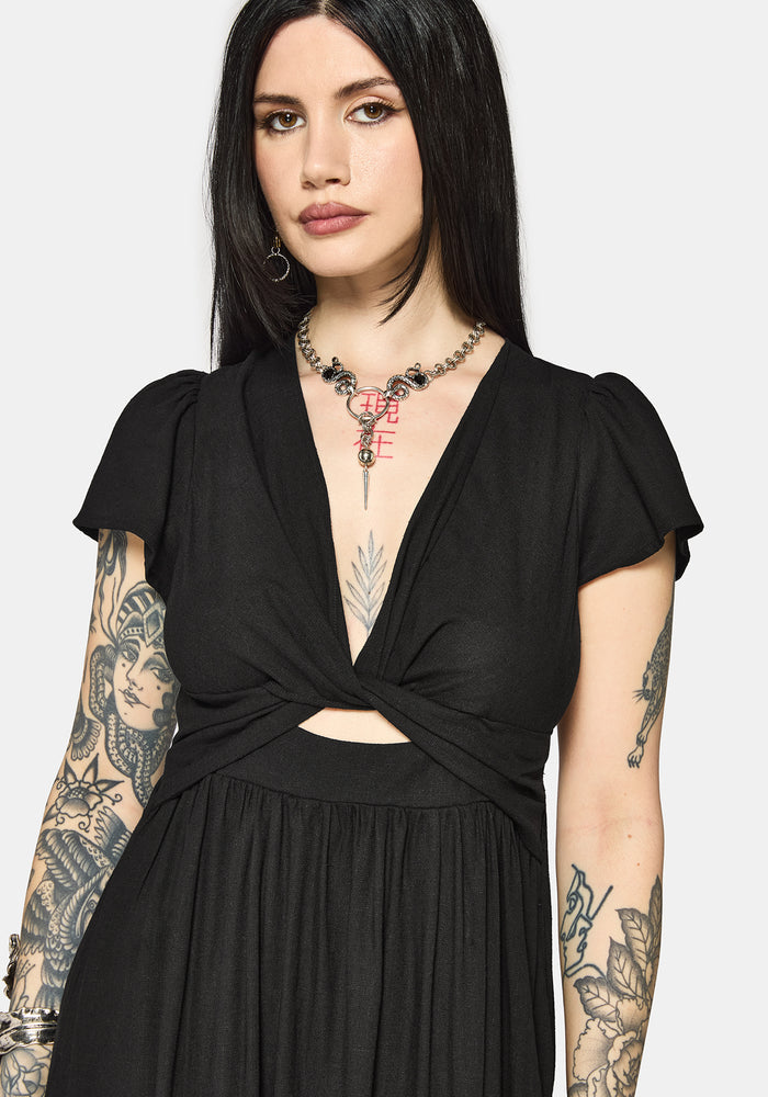 Ramone Twist Front Midi Dress