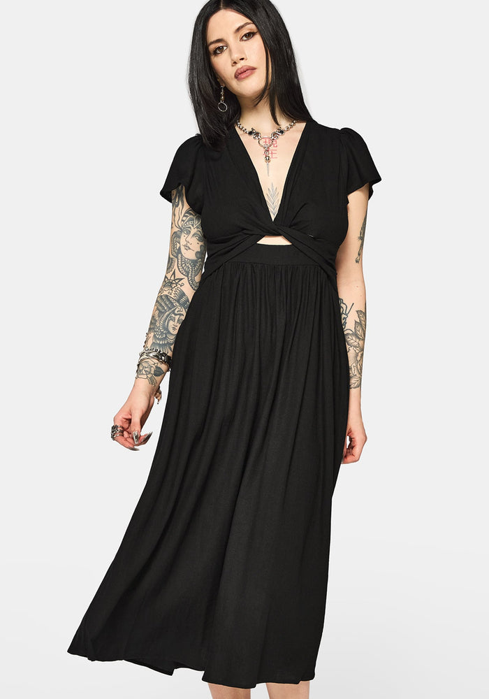 Ramone Twist Front Midi Dress