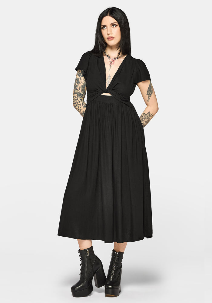 Ramone Twist Front Midi Dress