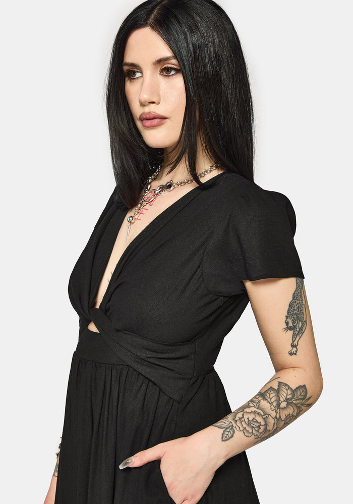 Ramone Twist Front Midi Dress