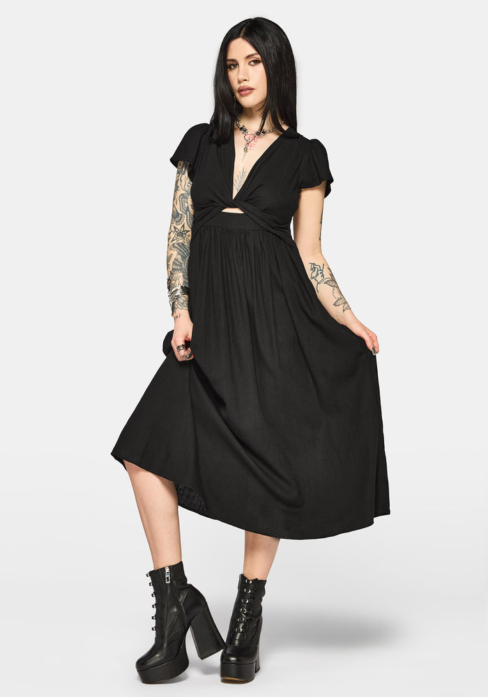 Ramone Twist Front Midi Dress