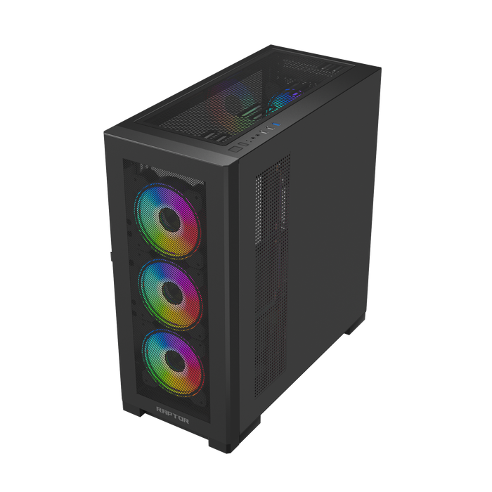 Raptor 290-XL ARCTIC HAWK RGB Mid Tower Case - Black - شركة القيم العالمية للحاسبات