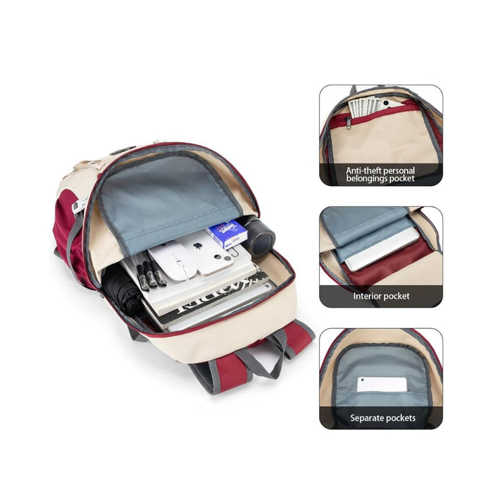 Raptor Travel Hiking Compartments Backpack 15.6-inch Laptop - Red