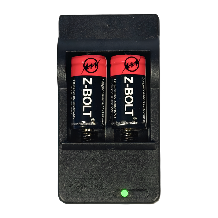 2x Slot Battery Charger INCLUDED / 2 pc RCR123A + Charger