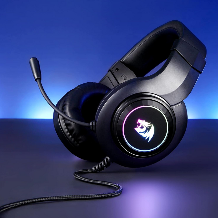 Redragon H260 RGB Wired Gaming Headset - Black - شركة القيم العالمية للحاسبات