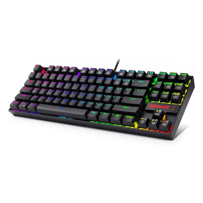 Redragon K552 Kumara RGB 80% Mechanical, Wired TKL, Blue Switches, Gaming Keyboard - شركة القيم العالمية للحاسبات