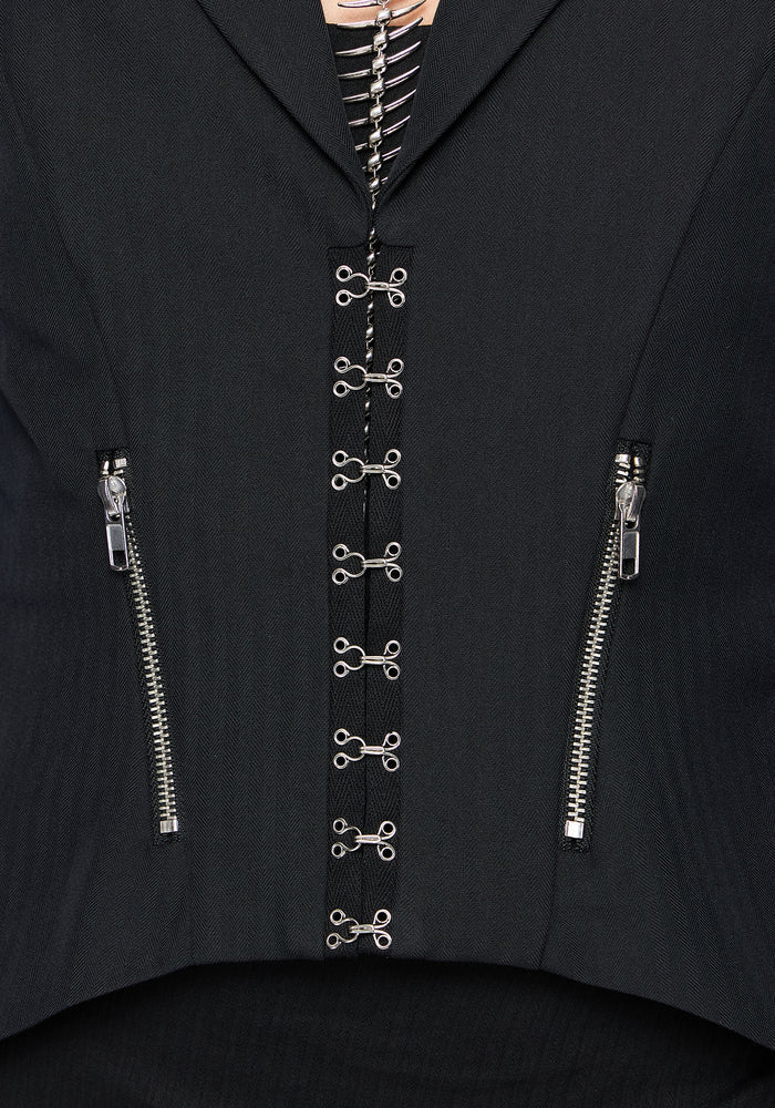 Reina Hook & Eye High Low Blazer