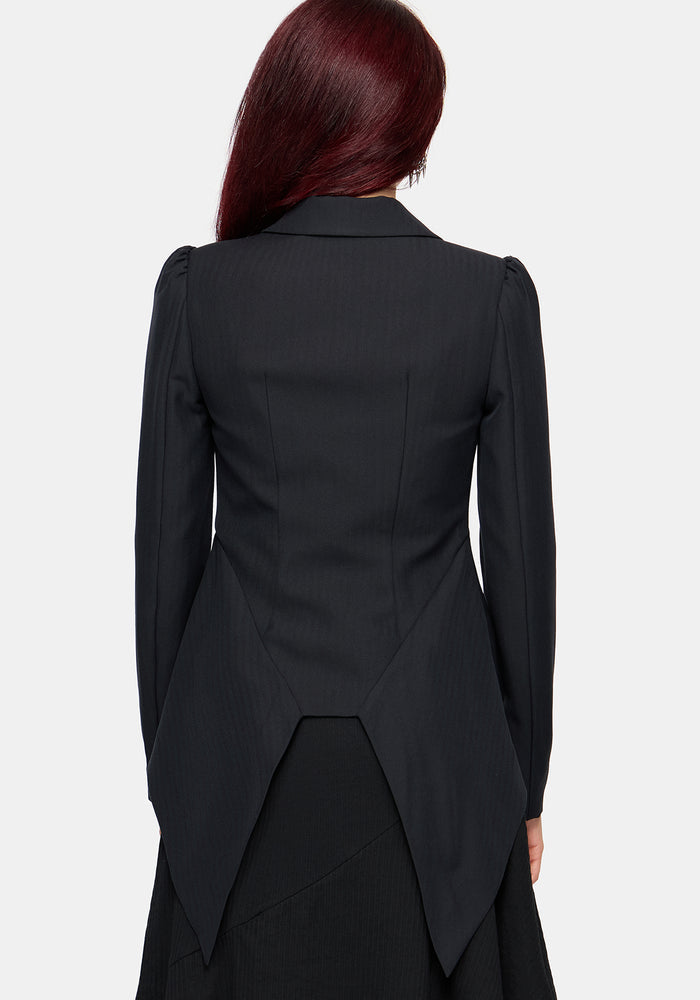 Reina Hook & Eye High Low Blazer