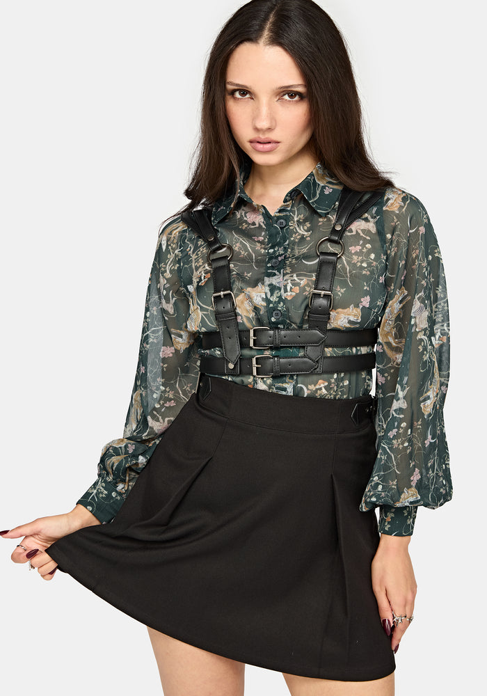 Renard Print Chiffon Shirt