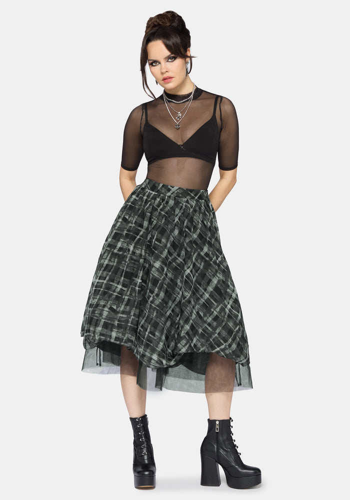 Rhoswen Double Layered Check Hitched Skirt US 6