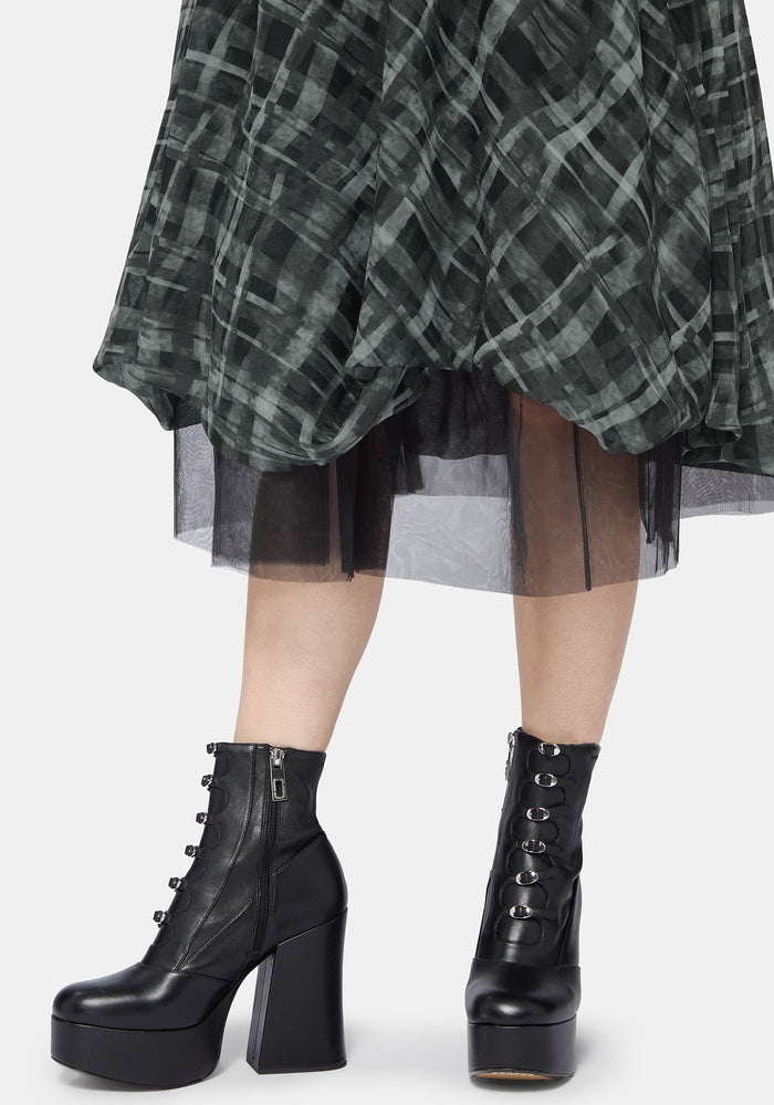 Rhoswen Double Layered Check Hitched Skirt US 6