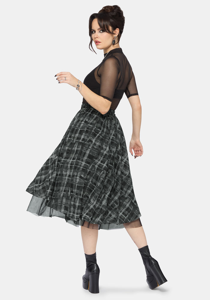 Rhoswen Double Layered Check Hitched Skirt US 6