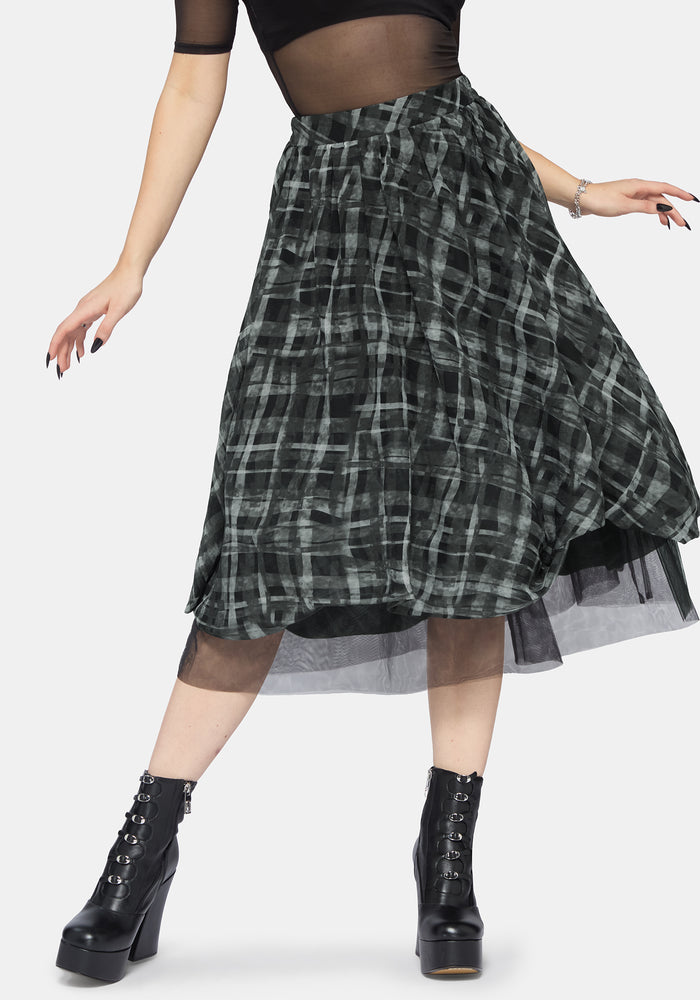 Rhoswen Double Layered Check Hitched Skirt US 6