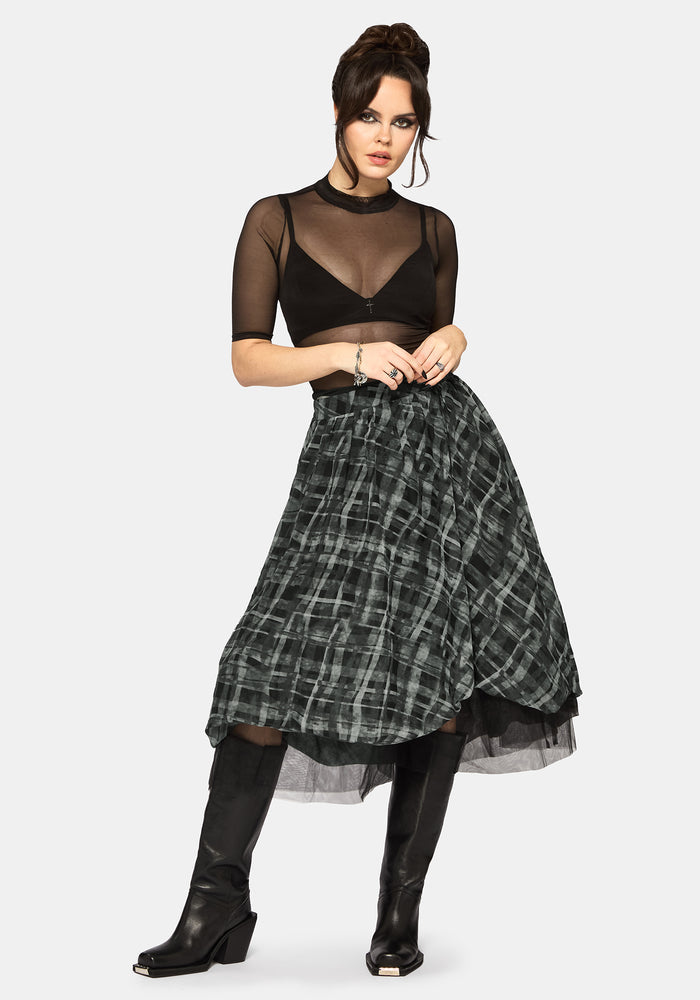 Rhoswen Double Layered Check Hitched Skirt US 6