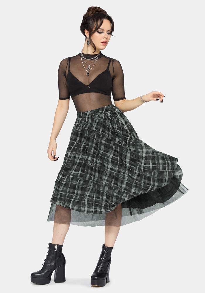 Rhoswen Double Layered Check Hitched Skirt US 6