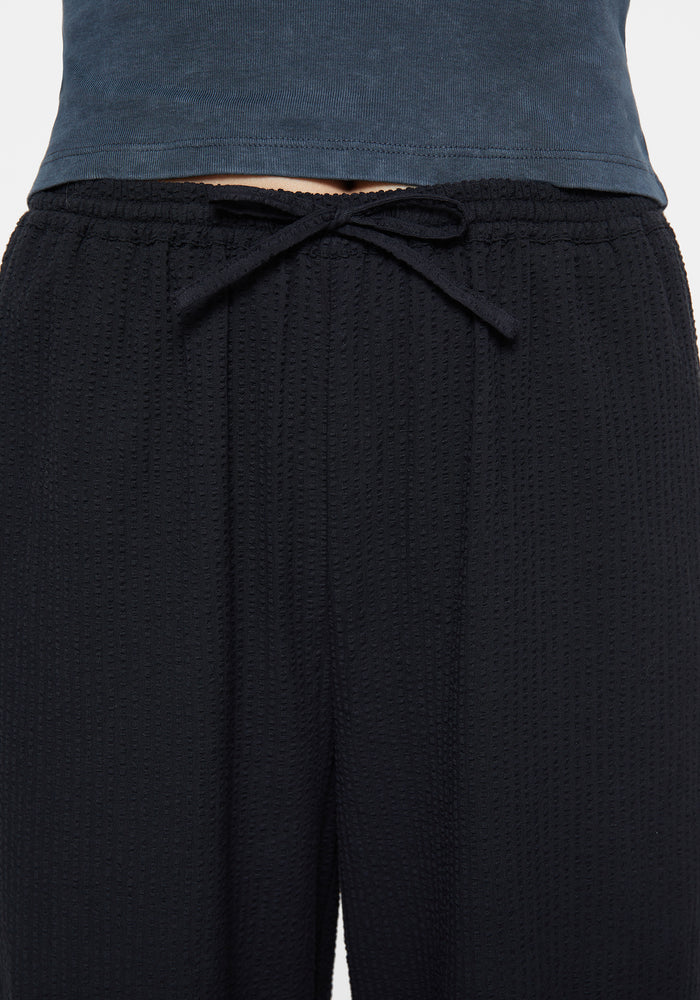 Rian Seersucker Straight Leg Trousers