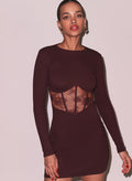 Rib & Bouquet Lace Boned Dress-amarena-Fleur du Mal