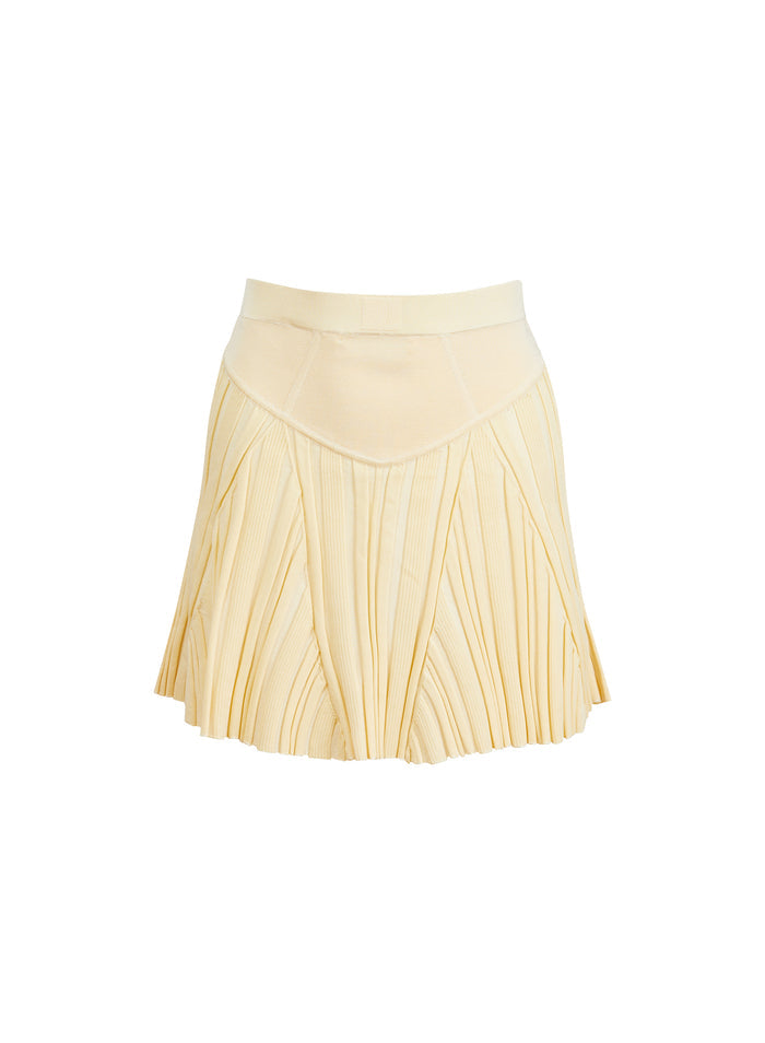 Rib Flared Skirt-butter-flat