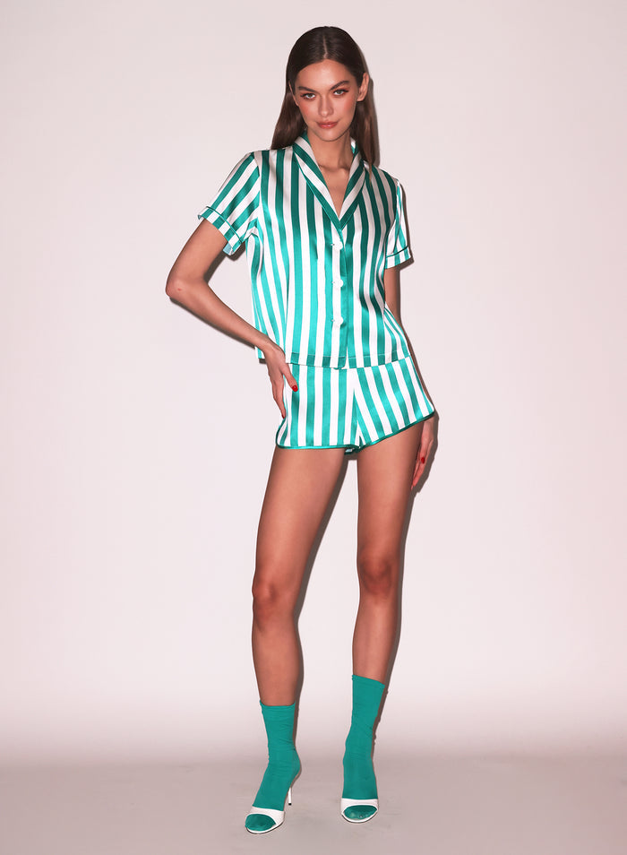 Riviera Stripe PJ Top-goal getter