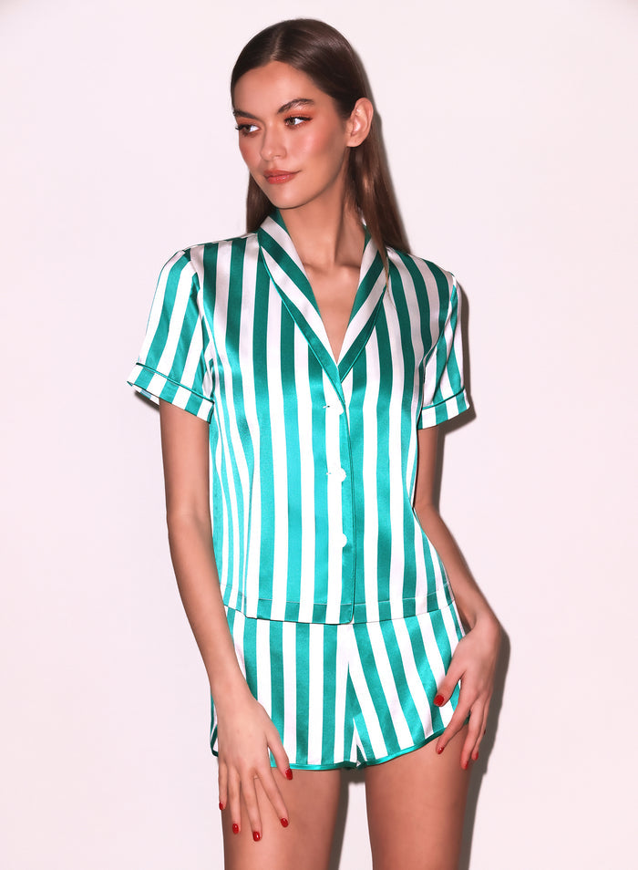 Riviera Stripe PJ Top-goal getter