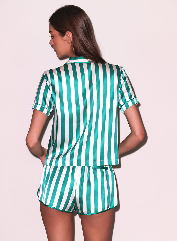 Riviera Stripe PJ Top-goal getter