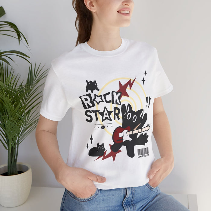 Rockstar Anime Graphic Tee - Y2K Punk Rock Graphic T-Shirt