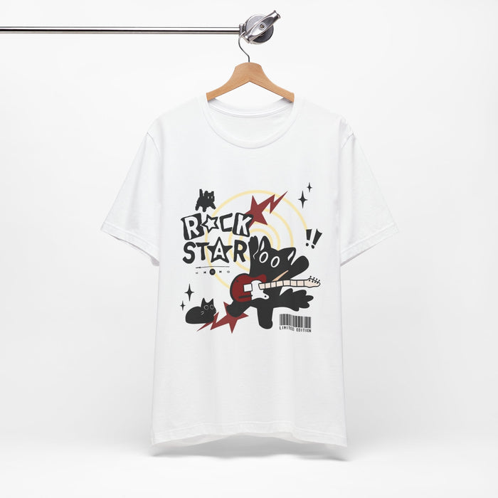 Rockstar Anime Graphic Tee - Y2K Punk Rock Graphic T-Shirt