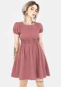 Rosamoth Applique Trim Cotton Mini Smock Dress