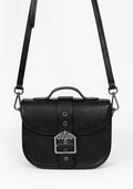 Rosamoth Buckle Crossbody Satchel Bag - Black