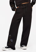 Rosanella Floral Embroidered Wide Leg Sweatpants