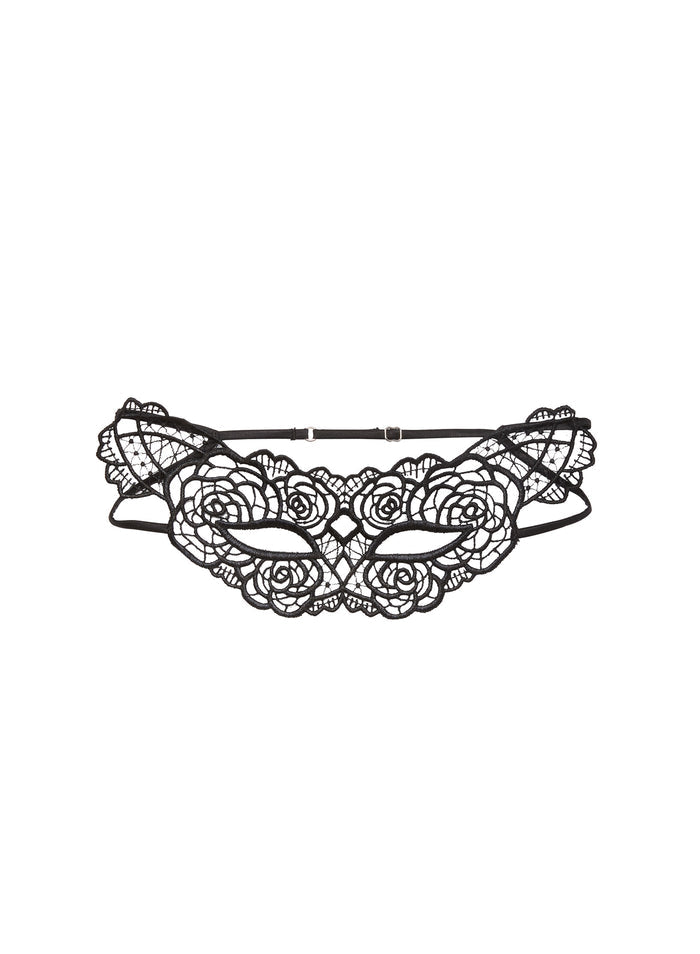 Rose Guipure Eye Mask-black-Fleur du Mal-flat