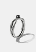 Rosethorn Sterling Silver Black Spinel Band - 4.5mm