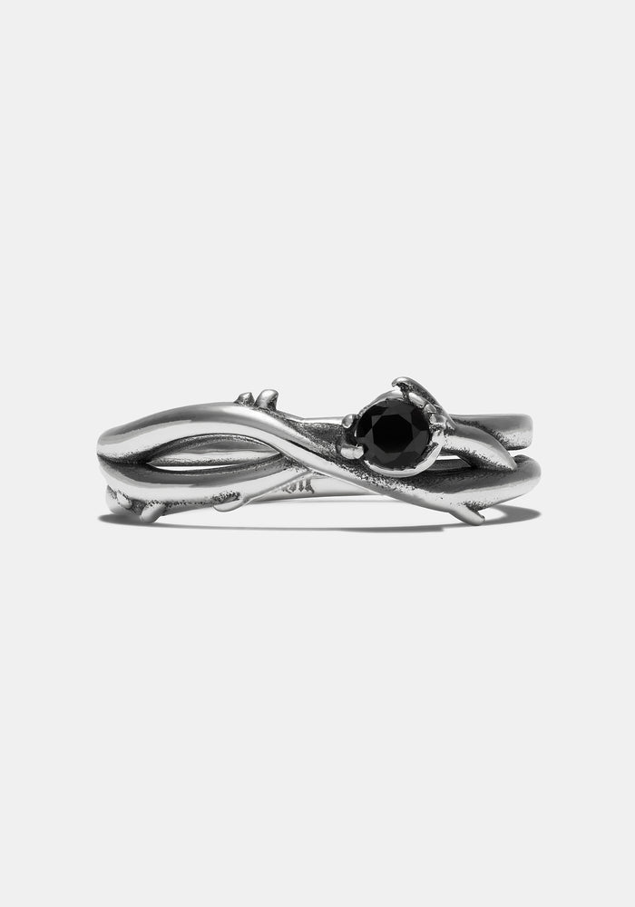 Rosethorn Sterling Silver Black Spinel Band - 4.5mm