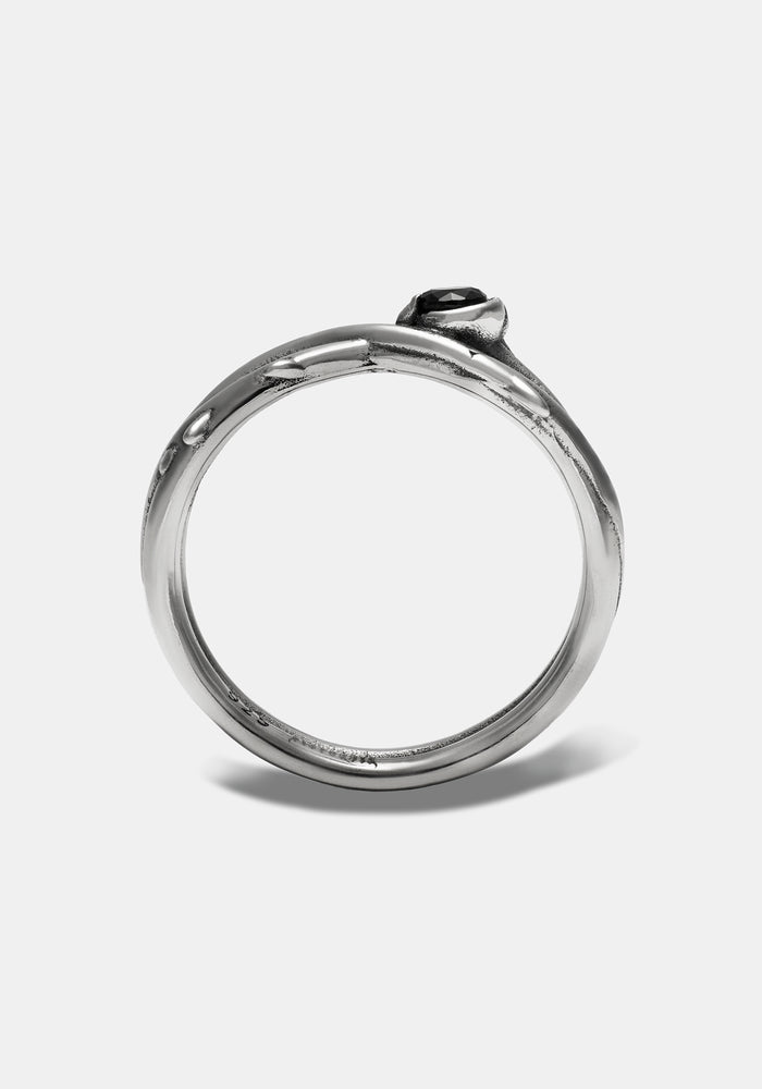 Rosethorn Sterling Silver Black Spinel Band - 4.5mm