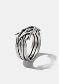 Rosethorn Sterling Silver Black Spinel Band - 9mm
