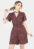 Roxana Moth Foxglove Button Down Playsuit