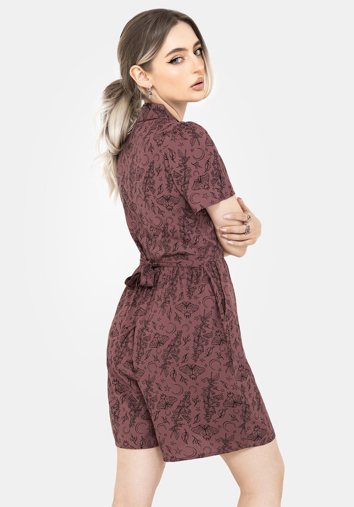 Roxana Moth Foxglove Button Down Playsuit