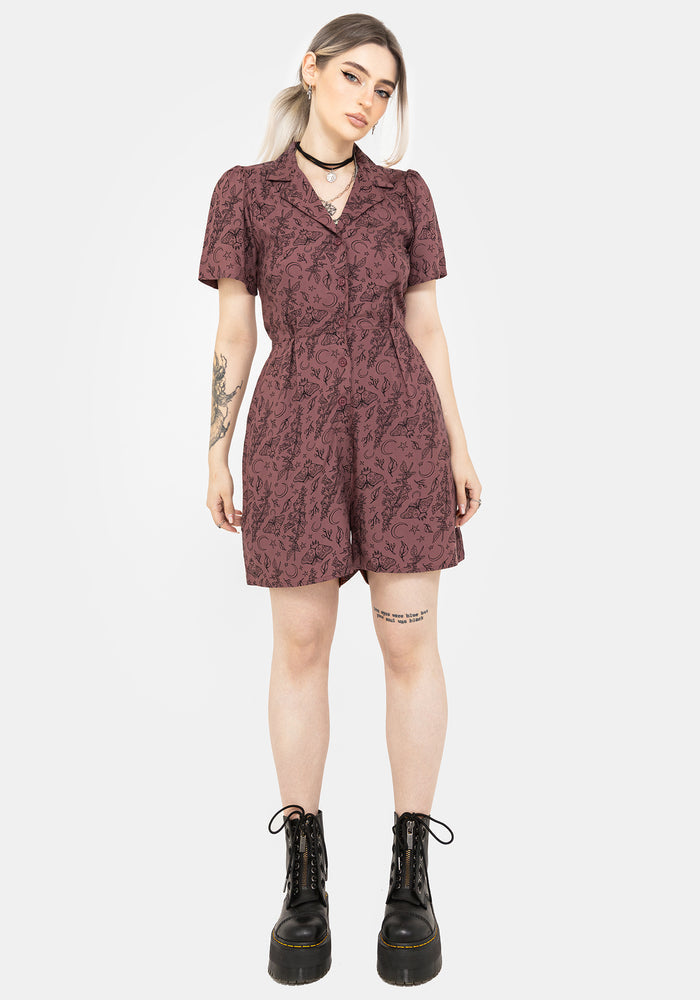 Roxana Moth Foxglove Button Down Playsuit
