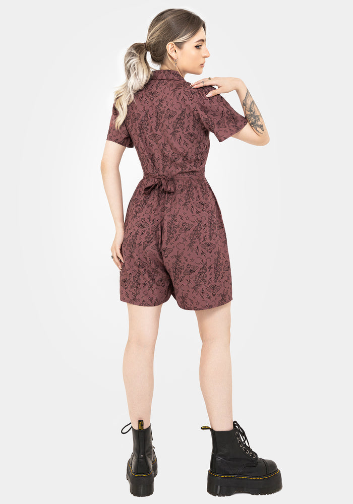Roxana Moth Foxglove Button Down Playsuit