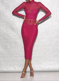 Ruched Midi Skirt-magenta-Fleur du Mal