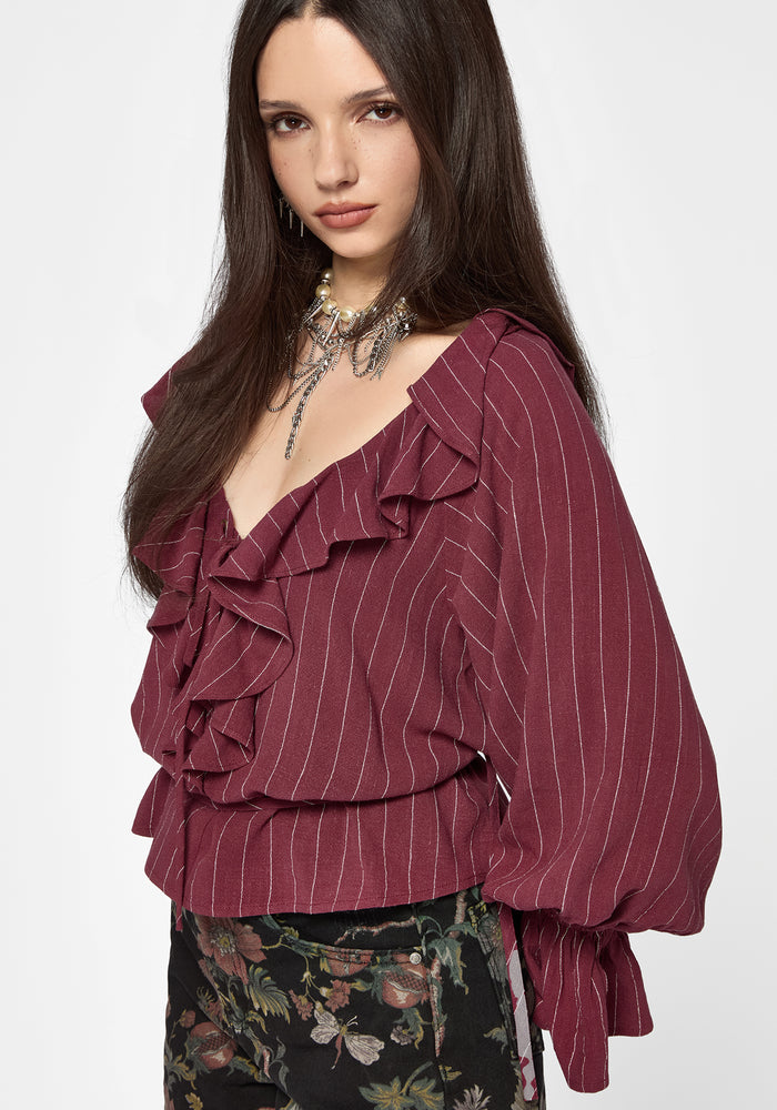 Rue Stripe Voile Pirate Blouse