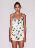 Ruffle Cami-yellow tossed roses-Fleur du Mal-flat
