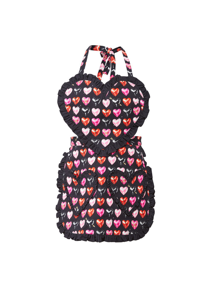 Ruffle Heart Apron-heartbreaker print-flat