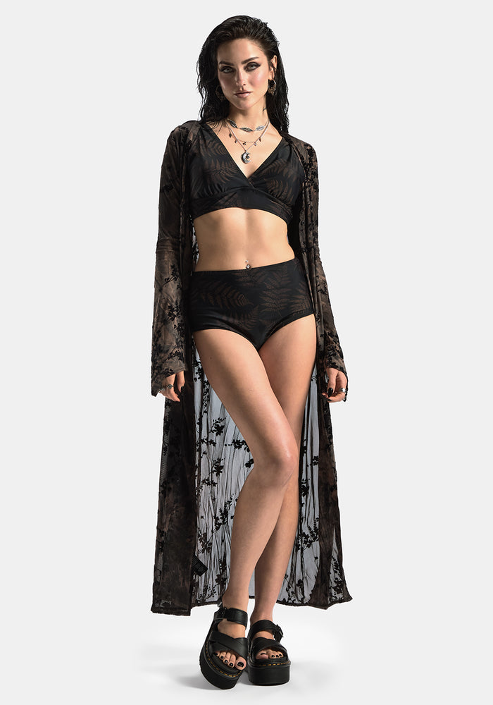 Ruin Fern Printed Bikini Short - Brown