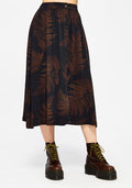 Ruin Fern Printed Midaxi Skirt - Brown