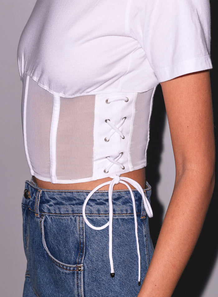 Sabrina Corset T-Shirt-ivory