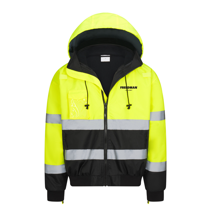Safety Jacket - Safety Green - Freedman - Black Logo