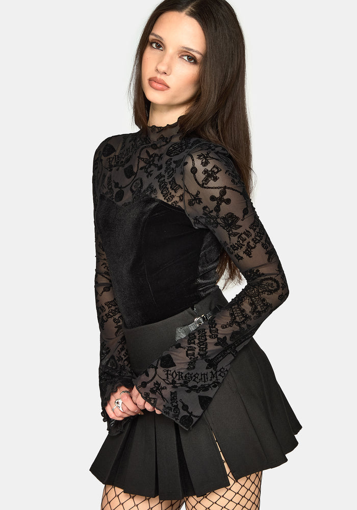 Sanct Flocked Velour Bodysuit
