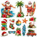 Santa on a Surfboard Scrapbook Kit